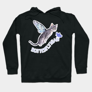 Butterfly cat funny flying cat with wings Hoodie